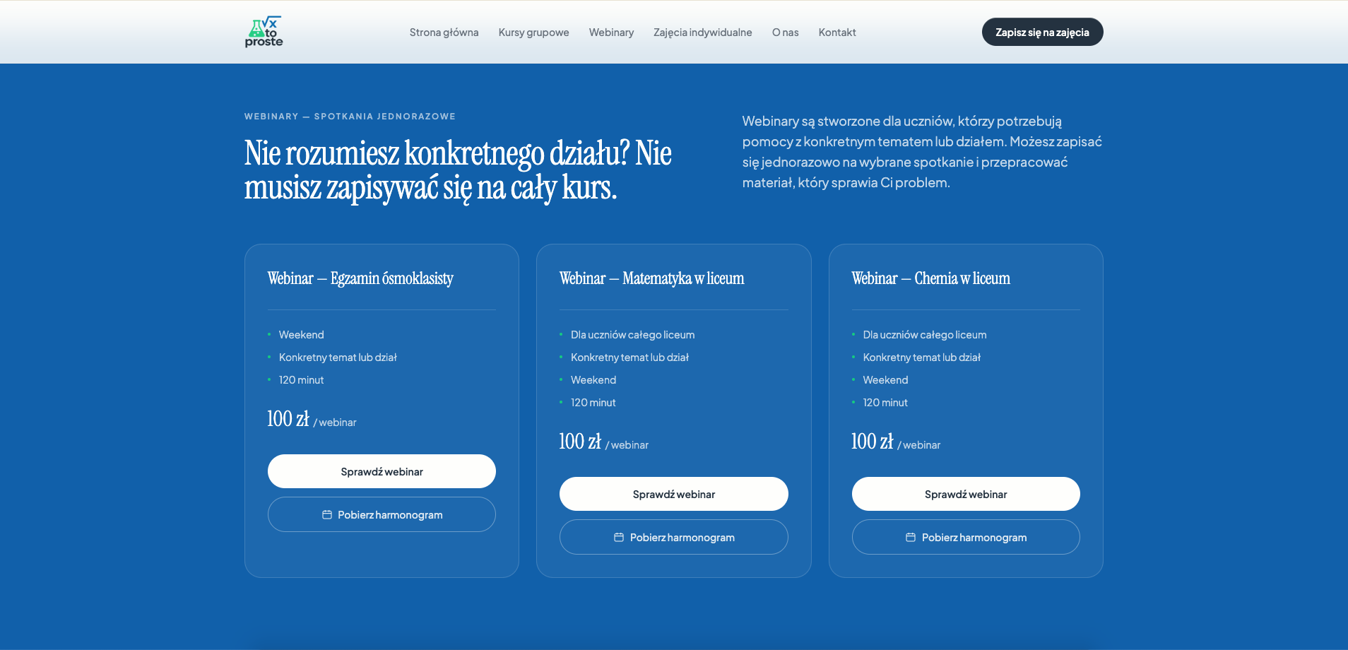 Wizualizacja projektu To Proste Korepetycje